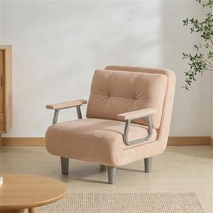 Fabulcozy - Poltrona Convertibile 1 Posto - Divano Letto Chaise Longue 4 in 1, Divano Letto Convertibile con Schienale Regolabile 5 Posizioni con Cuscino 60x58x77cm
