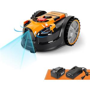 LawnMaster OcuMow®16 Robot tagliaerba senza filo perimetrale, taglia superfici di prato da 150 m² con una batteria completamente carica, Evita gli ostacoli, basso livello rumore VBRM16