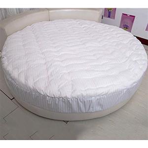 MSM Rotondo Materasso Protettore Topper,100% Cotone Spesso Trapuntato Materasso Futon per Letto Rotondo,compert Tatami Letti Futon Topper Bianca Diametro:180cm/71inch