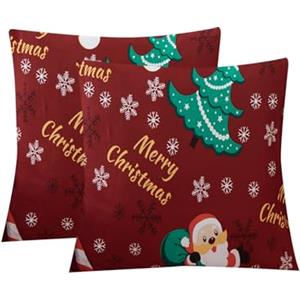 Jaotto Federe Confezione da 2 Federe Cuscini Divano Decorativi Fodere Quadrati Spandex 45x45cm Cuscino Copricuscini per Soggiorno Camera da Letto Casa,Xmas Ladro