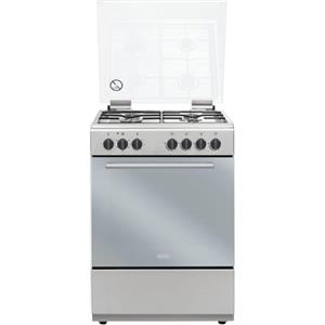 De'Longhi DL664EX - Cucina a gas con forno elettrico, 4 fuochi, 60x60 cm, Inox, Classe energetica A