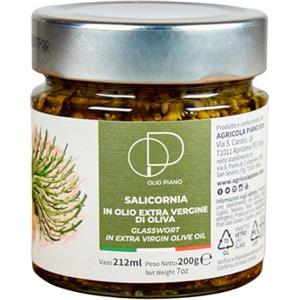 Agricola Piano - Salicornia sott'olio | Salicornia in olio extravergine di oliva 212 ml - 100% Italiano, Ricetta antica - Produzione artigianale