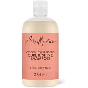 Shea Moisture SheaMoisture Shampoo Curl & Shine con Cocco e Ibisco - per capelli ricci e corposi - con olio di cocco e burro di karité, senza solfati - 1 x 384 ml