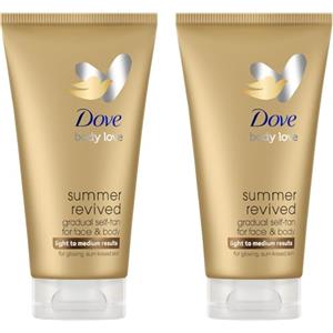 Dove Lozione Viso e Corpo Autoabbronzante Summer Revived, 2x 75ml
