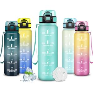 Mujigaga Borraccia, 500ml Borraccia Bambini, Senza Perdite, Borraccie Motivazionale, Bocca Larga, Borraccie Acqua con Slogan Motivazionale, Borracce per Scuole, Spiaggia, Corsa, Picnic, Nuoto