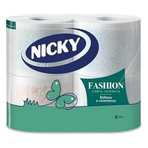 Nicky Fashion - 4 Rotoli di Carta Igienica a 4 Veli