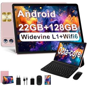 Dghrti Tablet 10 Pollici, 128GB ROM/TF 2TB, 8000mAh, con Tastiera - Oro