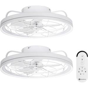 Aigostar Ventilatore da Soffitto con Luce e Telecomando, Confezione da 2