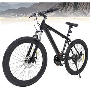 GMSLuu 26 pollici 21 velocità MTB Mountain Bike, Bicicletta da Mountain Bike in Alluminio per Giovani, Mountain Bike Nera Fully MTB per Ragazzi, Ragazze, Donne e Uomini