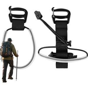 Canigegui Porta Bastoncini Da Trekking Per Zaino Supporto Elastico A Mani Libere | Cinturino di Fissaggio per Bastoncino Trekking Adatto A Uomo Donna Viaggio Campeggio Outdoor Backpacking Alpinismo