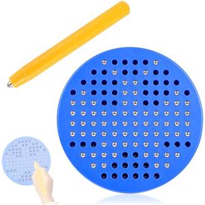 SULOLI Mini lavagna da disegno magnetica, lavagna magica, vassoio da disegno educativo, gioco magnetico con palline e penna magnetica per bambini scuola famiglia (blu)