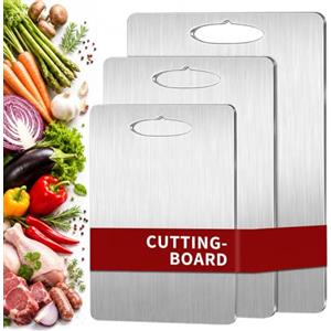 CUBTEM 3 Pezzi Tagliere in Titanio, S316 Tagliere Acciaio Inox per Cucina