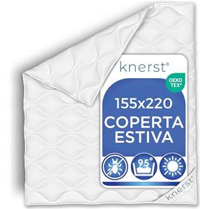 KNERST® Piumino Estivo 155x220 - Trapunta Estiva in Microfibra - Piumone Letto Singolo e Matrimoniale Leggero - Coperta Letto Traspirante Lavabile e Anallergica