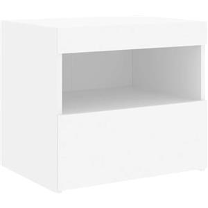 vidaXL Comodino con Luci LED Bianco 50x40x45 cm