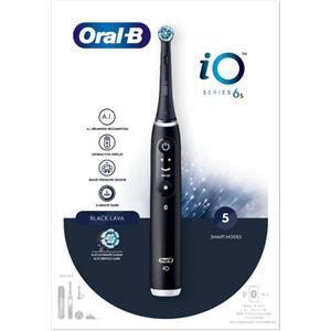 PROCTER & GAMBLE SRL Oral-B iO6 Black Lava Spazzolino Elettrico Ricaricabile con Custodia Viaggio