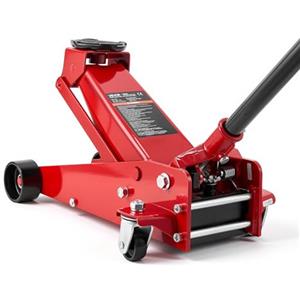 VEVOR Cric Idraulico a Carrello 3 Tonnellate a Basso Profilo, Cric Idraulico da Pavimento in Acciaio, a Pistone Singolo, Altezza di Sollevamento 130-500 mm, per Auto Sportivo, Berline, SUV e Pick-up