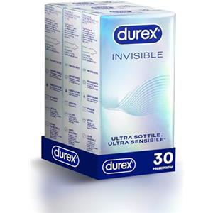 Durex Invisible, Preservativi Ultra Sottili, 30 Profilattici