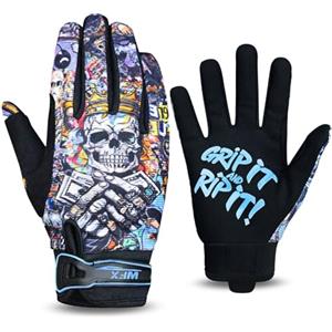 WFX Guanti da moto per uomo e donna, guanti da ciclismo, traspiranti, per touchscreen, dirt bike, ATV, MTB, BMX e motocross, bicicletta (blu, XL)