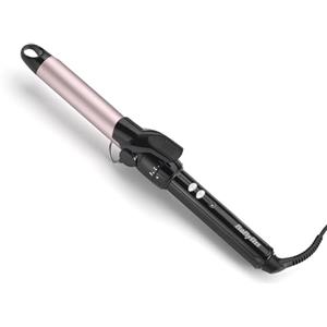 BaByliss Ferro arricciacapelli 25mm, Satin Touch, 10 temperature, riscaldamento rapido, supporto integrato, Nero e rosa, C325E