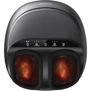 RENPHO Massaggiatore Piedi, Massaggio ai Piedi con Funzione Calore, Rolling e Compressione d'aria, 3 Intensità, Perfetto per Casa e Ufficio e Sollievo dallo Stress - Controllo del pannello