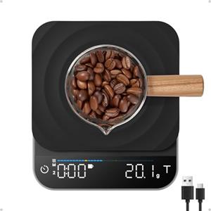 RENPHO Bilancia macchina caffè, Bilancia da Cucina con Tara Automatica pour-over ricaricabile ad alta precisione 0,1g, 3kg