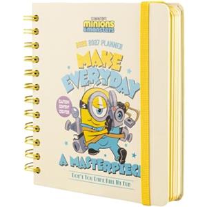 Grupo Erik Minions Diario Scuola 2026 2027 - Agenda Giornaliera | Scuola Medie, Diario Scolastico, Copertina Rigida, Stickers, Divisori Illustrati, 11 Mesi, 14 x 16 cm