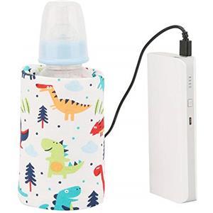 Delaman Scaldabiberon USB - Termostato d'Isolamento Della Cappa di Accumulazione del Riscaldatore di Viaggio del Latte Portatile di Delaman Ciambella (Colore : Dinosaur-Pattern)