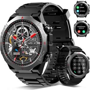 Qecnato Smartwatch Uomo Militare, 1.39" Orologio Smart watch con Chiamate Bluetooth