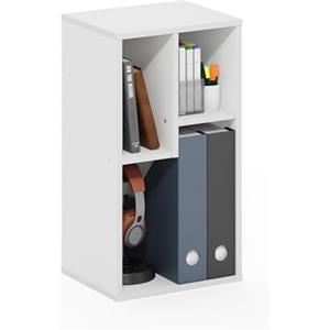 Furinno DALY Libreria, libreria a 3 cubi, libreria organizer a cubi con scomparti irregolari, 23.9 x 29.7 x 54.1 cm, per soggiorno, camera da letto, ufficio domestico, bianco