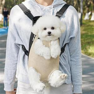 Garvee Zaino per cani e gatti - Trasportino regolabile e traspirante - Design legs out, rete ventilata e ganci di sicurezza - Ideale per viaggi, escursioni, passeggiate - Taglia XL, colore albicocca