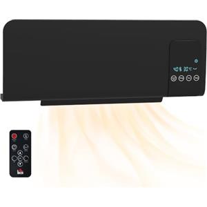 HOMCOM Termoventilatore Oscillatorio Timer 12h 2000W 54.5x12x21.5 cm Nero | per Casa Ufficio, 2 Modalità Riscaldamento, PTC Stufa Elettrica Basso Consumo, Telecomando, Soggiorno Salotto