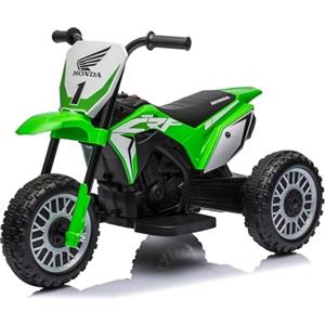 Mondial Toys Moto da Cross Elettrica per Bambini Honda CRF450L 6V a 3 Ruote con Licenza Ufficiale - Clacson Mini Moto Giocattolo per 18-36 (Verde)