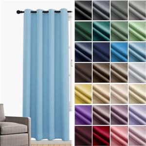 JRUI Tende Oscuranti per Interni Tende Oscuranti 1 Pannelli con Anelli Tende Termiche Tende Tenda Cameretta Tende Coprenti Tende Fonoassorbenti 140 x 175cm (LxA) Azzurro