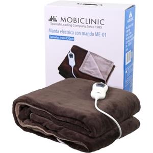 Mobiclinic, Coperta elettrica, Termica con telecomando, Consumo molto basso, 160x120 cm, Temperatura regolabile su 3 livelli, Per letto e divano, Lavabile, Spegnimento automatico