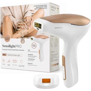 Sensica Sensilight PRO Epilatore IPL a Luce Pulsata Senza Fili per Donna e Uomo, Epilazione a Casa, Finestra XL Corpo, Testina Precisione Viso, Auto Glide, 6 Livelli di Energia, Sensori Intelligenti