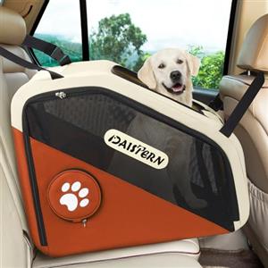 DAISTERN Trasportino Pieghevole per Cani Auto e Viaggio Marrone