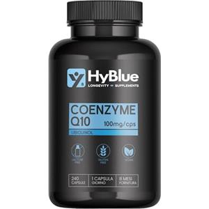HyBlue Coenzima Q10 Ubichinolo 100 mg 240 cps, 100% Vegano, 8 Mesi