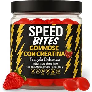 Speed Bites Caramelle gommose alla Creatina HCl - 1600 mg Creatina HCl = 5 g Creatina Monoidrato - Vegane, Senza zuccheri, Alto assorbimento - Per forza, energia e recupero - in UE - 120 Gummies