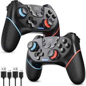 Sefitopher Set di 2 controller 2026 Controller Switch migliorato Nintendo Switch Controller per Switch/Switch OLED/Switch Lite, Switch Pro Controller con Double Shock, giroscopio a 6 assi e funzione Turbo