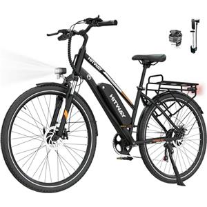HITWAY Bici Elettrica 27,5/28 con Motore Centrale/Mozzo Posteriore, 250W, Batteria 36V 13Ah Amovibile, Autonomia Max 180 km, 7 Marce, E-Bike Città Trekking per Adulti Uomo/Donna