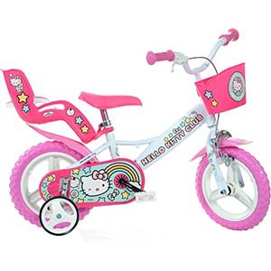 Tecnobike Shop Bici per Bambina Bicicletta Dino Bikes Hello Kitty Taglia 12 - 14 - 16 (Cerchio 12 Pollici)