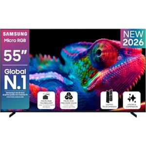 Samsung 55" MRE55R85HATXZT Micro RGB 4K Glare Free Smart TV Vision AI 2026 | Micro RGB Precision Color, HDR10+, Motion Xcelerator 144Hz, Dolby Atmos, Alexa Built-in, pacchetto intrattenimento