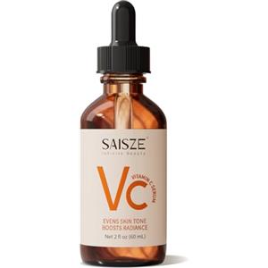SAISZE Siero Vitamina C Viso, Siero Illuminante per Pelle Spenta, Macchie Scure Visibili e Tono Non Uniforme, Anti Età con Acido Ialuronico, Regalo per Lei, 60 ml