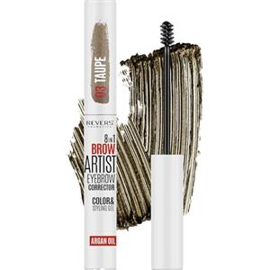 REVERS COSMETICS Gel Mascara Sopracciglia Taupe Brow Artist 8in1 | Intensifica e scurisce il colore | Modella | Riempe le zone rade | Sopracciglia visibilmente più piene e sempre in ordine