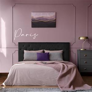 OnNuvo Letto Paris Matrimoniale 160 x 190 PARIS, Nero, Marchio Italiano di Qualità, Doghe INDIPENDENTI Rinforzate, Materiali e Finiture PREMIUM, Sistema Doghe Antirumore, Montaggio Facile e Veloce