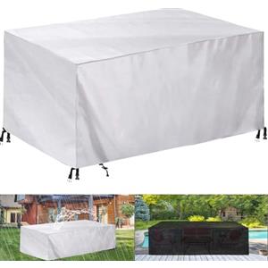 HRSMTY Copertura Per Mobili da Giardino,420D Impermeabile Antivento Raggi UV Antipolvere,Panno Oxford Tavoli Cortile Copri Copridivano-Silver||(LxWxH)60x60x60cm