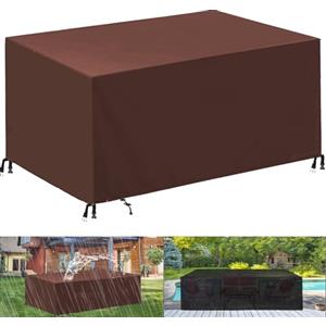 HRSMTY Copertura Per Mobili da Giardino,420D Impermeabile Antivento Raggi UV Antipolvere,Panno Oxford Tavoli Cortile Copri Copridivano-Brown||(LxWxH)60x60x60cm