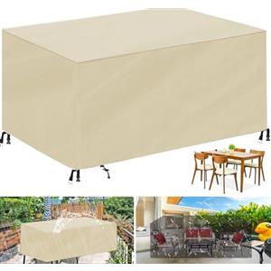 HRSMTY Copertura Per Mobili da Giardino,420D Impermeabile Antivento Raggi UV Antipolvere,Panno Oxford Tavoli Cortile Copri Copridivano-Beige||80x70x70cm(LxWxH)