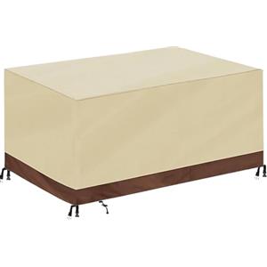 HRSMTY Copertura Per Mobili da Giardino,420D Impermeabile Antivento Raggi UV Antipolvere,Panno Oxford Tavoli Cortile Copri Copridivano-Beige+brown||80x70x70cm(LxWxH)