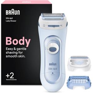 Braun Silk·épil Lady Shaver, rasoio elettrico femminile, rasatura facile e morbida, + 2 accessori, LS5160, blu